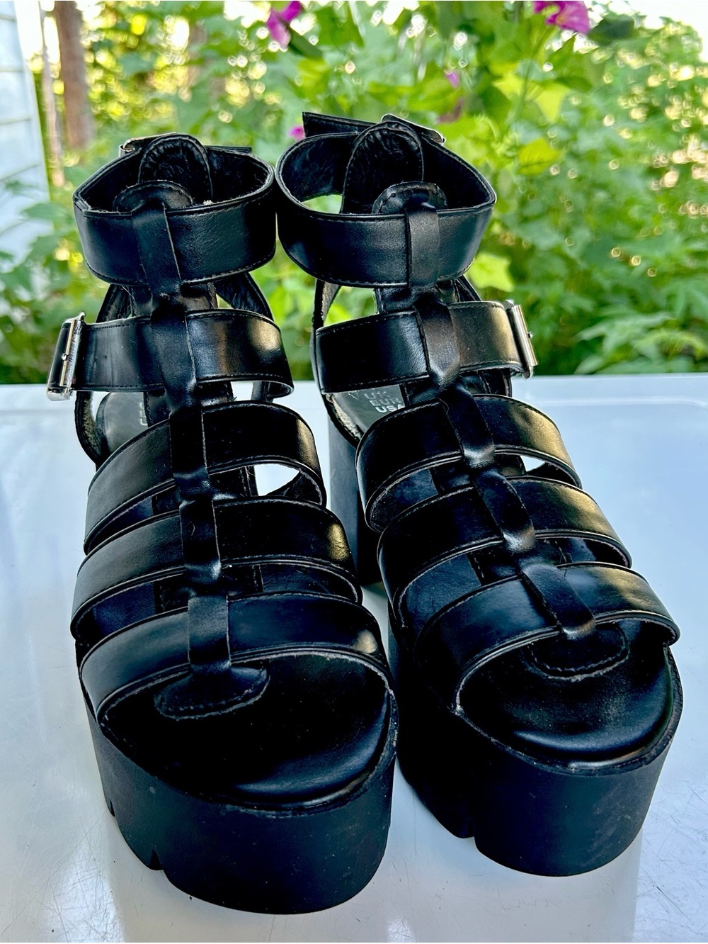 Women’s Black Strappy Platform Sandals